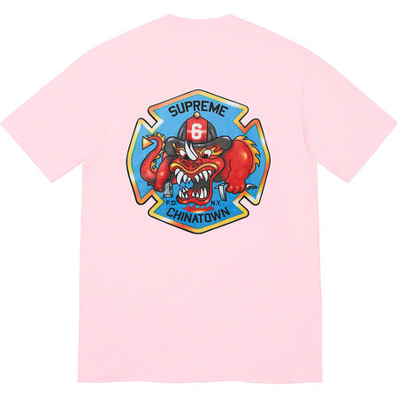 Supreme FDNY Engine 9 Tee Light Pink Small Tee
