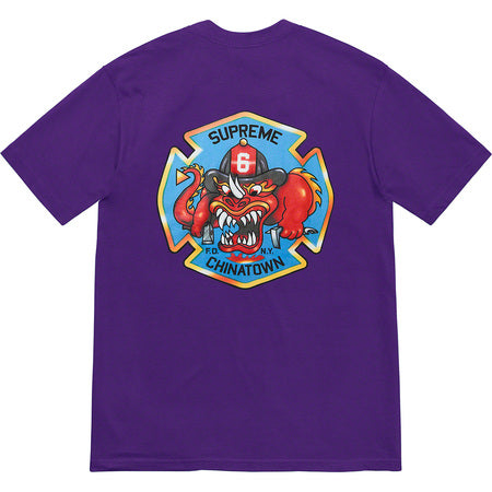 Supreme FDNY Engine 9 Purple Medium Tee