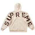 Supreme Faux Fur Lined Natural Medium Zip Up Hooded Sweatshirt