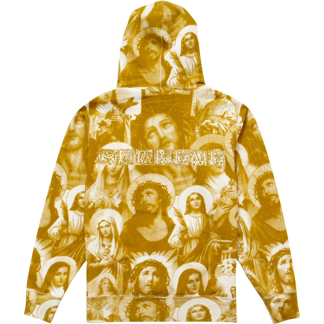 Supreme Jesus And Mary Gold Hoodie WyCo Vintage Broadway