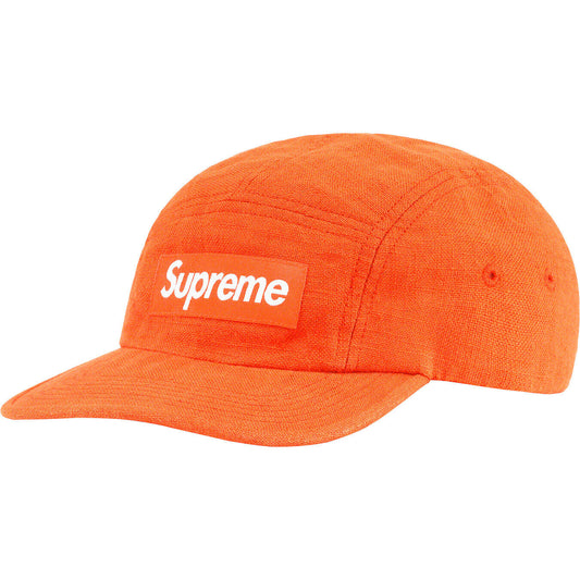 Supreme Linen Fitted Neon Orange S/M Camp Cap