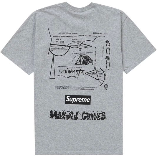 Supreme MIlford Graves Heather Grey Medium Tee