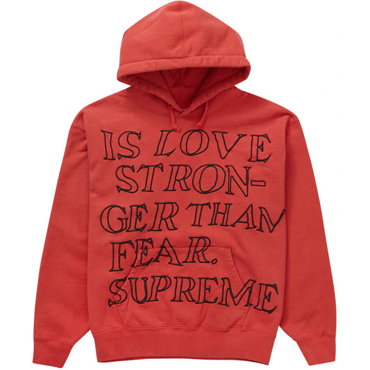 Supreme Stronger Than Fear Burnt Red Medium Hoodie