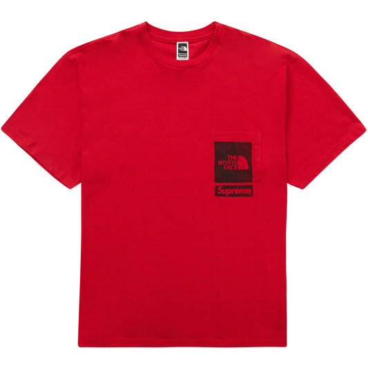 Supreme x The North Face Printed Red Large Pocket Tee