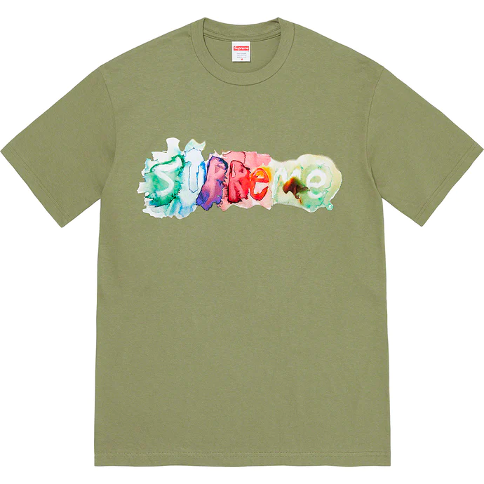 Supreme Watercolor Light Olive Large Tee