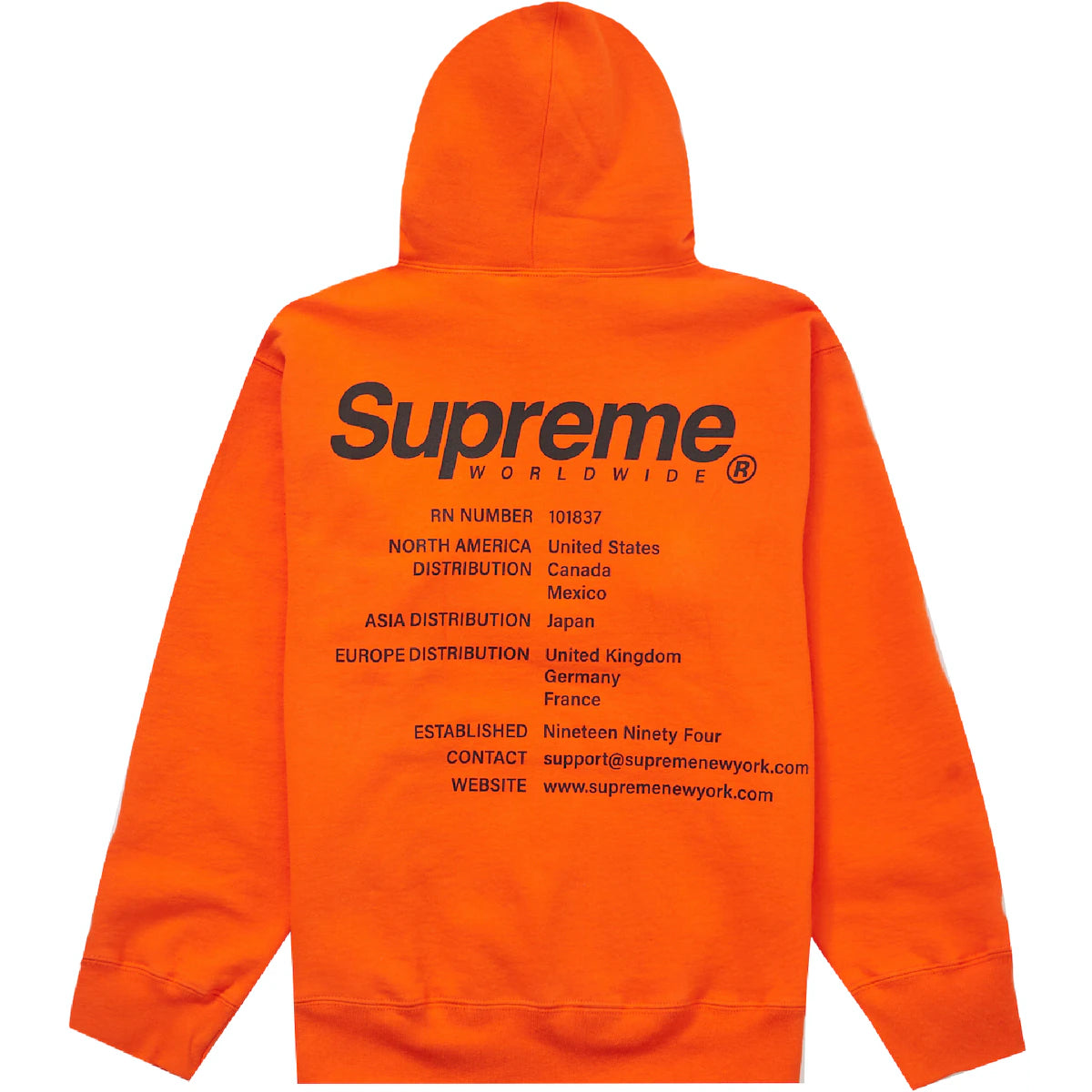 Supreme hoodie orange clearance box logo