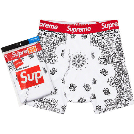 Supreme x Hanes Bandana White Large Boxer Briefs