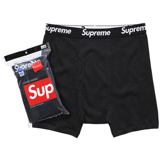 Supreme x Hanes Black Small Boxer Briefs 4-Pack