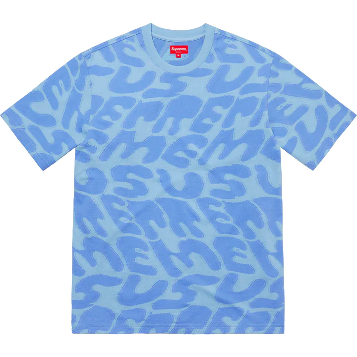 Supreme Stacked Intarsia Light Blue S/S Tee